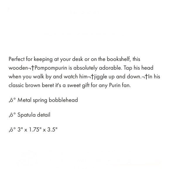 NIB sanrio pompompurin wooden bobble head - Picture 4 of 8